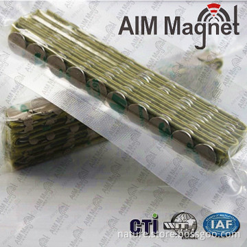 Rare earth ndfeb magnets 10 x 1.5 mm self-adhesive for polybag